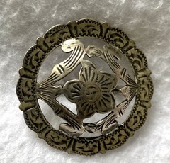 FLEMING 1-3/4″ Filigree Solid STERLING Silver Loopback Bridle Rosette Concho