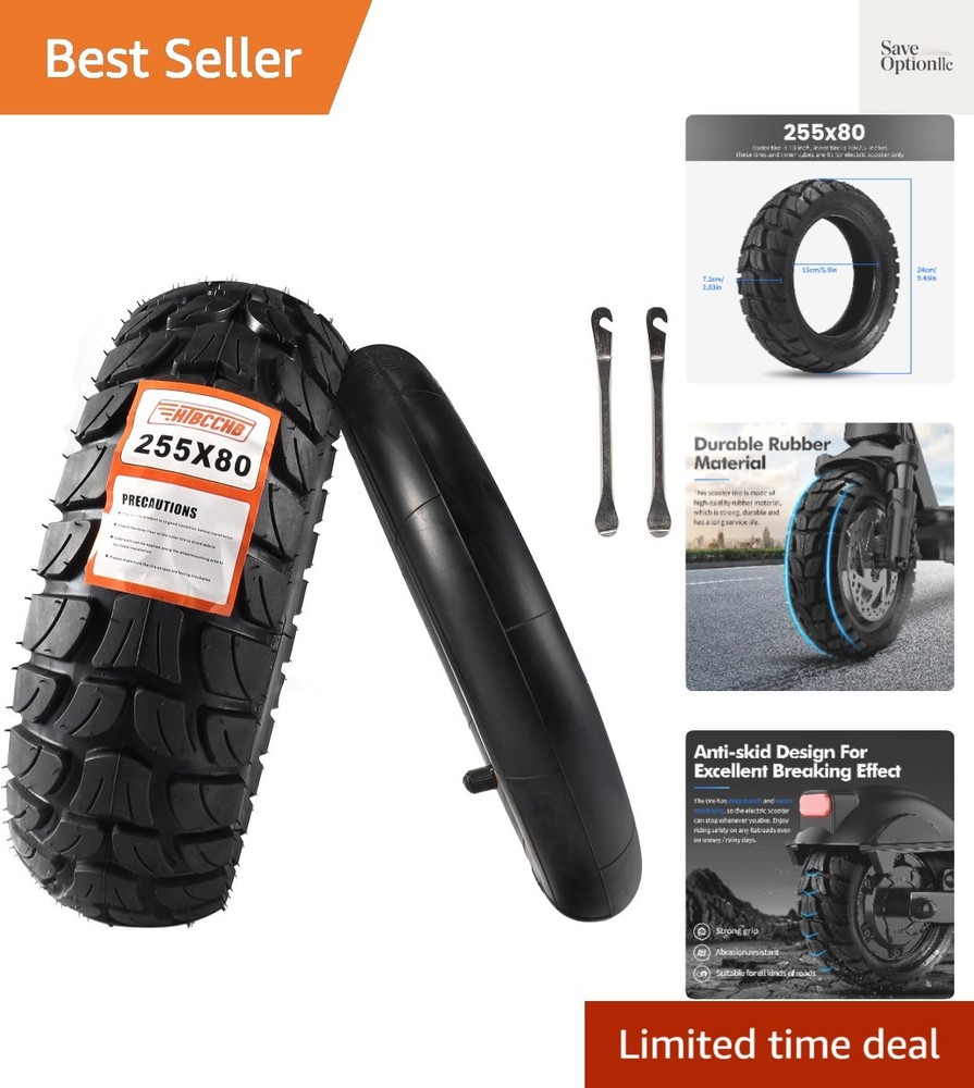255×80 Scooter Tire Off Road,10in Electric Scooter Tire with Inner Tube Repla…