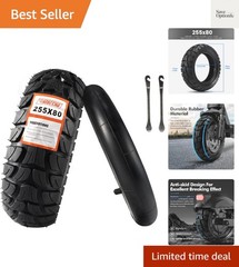 255×80 Scooter Tire Off Road,10in Electric Scooter Tire with Inner Tube Repla…