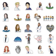 50pcs Waterproof Vinyl Grey’s Anatomy Sticker Pack For Laptop,Water Bottle