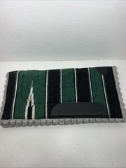New Green Plaid Navajo Felt Scalloped Saddle Pad 30×30 #89-482 Pad-23