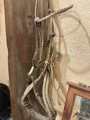 Vintage Handmade Horse Hackamore ( Bosal &Headstall) Two Rein