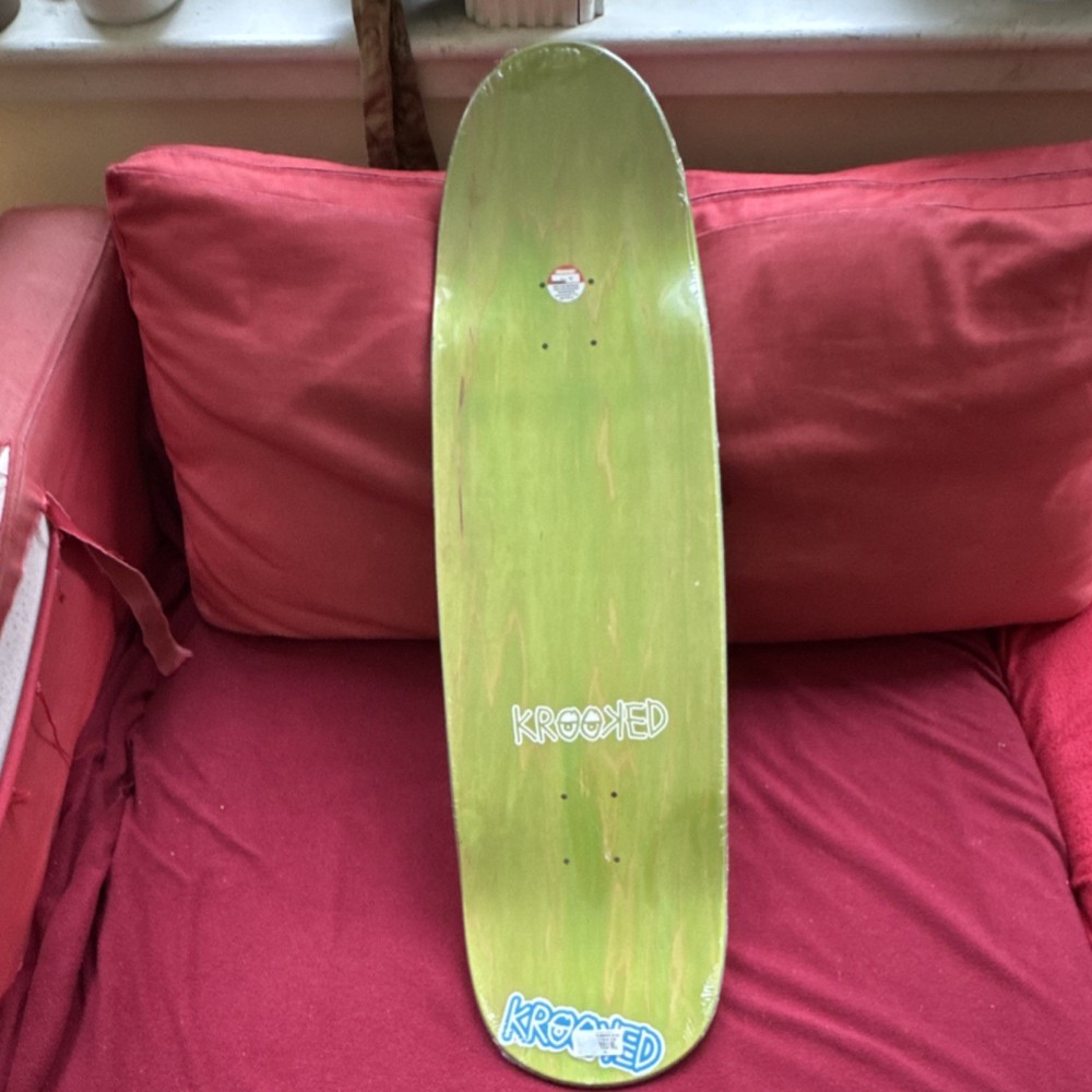 Krooked Green Skateboard Deck Eye Graphic Logo Graphics Art Theme Skateboard