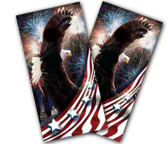 CORNHOLE AMERICAN USA BALD EAGLE WRAPS Vinyl Decals Stickers Game Board Wrap Set