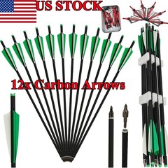 20» Crossbow Bolts Carbon Shafts OD 8.8mm/Broadheads for Archery Hunting Target