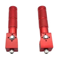Universal 8mm Motorcycle Foot Pegs – Foldable Bike Pegs, 90 Degree Fixed Red