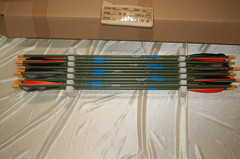 Sprandel’s Vintage Archery Cedar Arrows 50# -12 Arrows 3 Fletch 5″ Spiral Parab