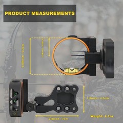 3-Pin 0.019 Fiber Optics Bow Sight with Rheostat Light for Compound Recurve Bow