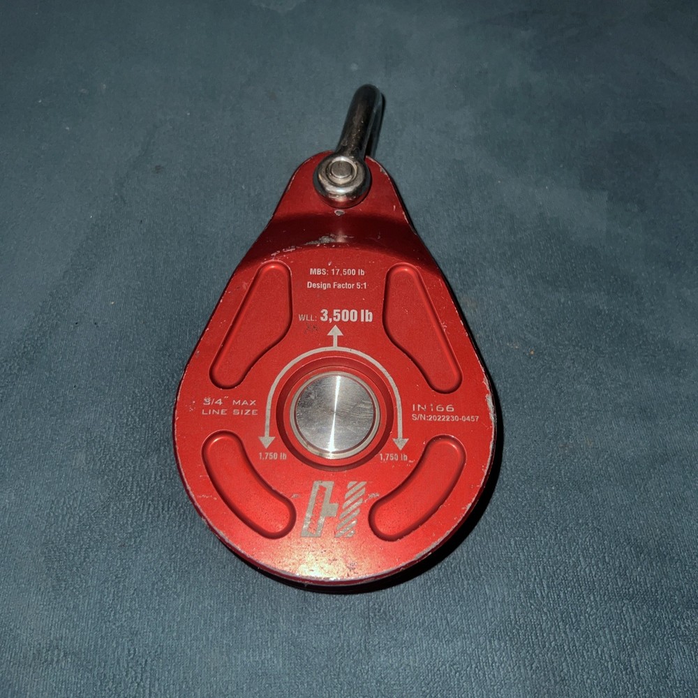 Harken 3/4″ Max Line Size Rigging Pulley IN166 MBS: 17,500lb Design Factor: 5:1