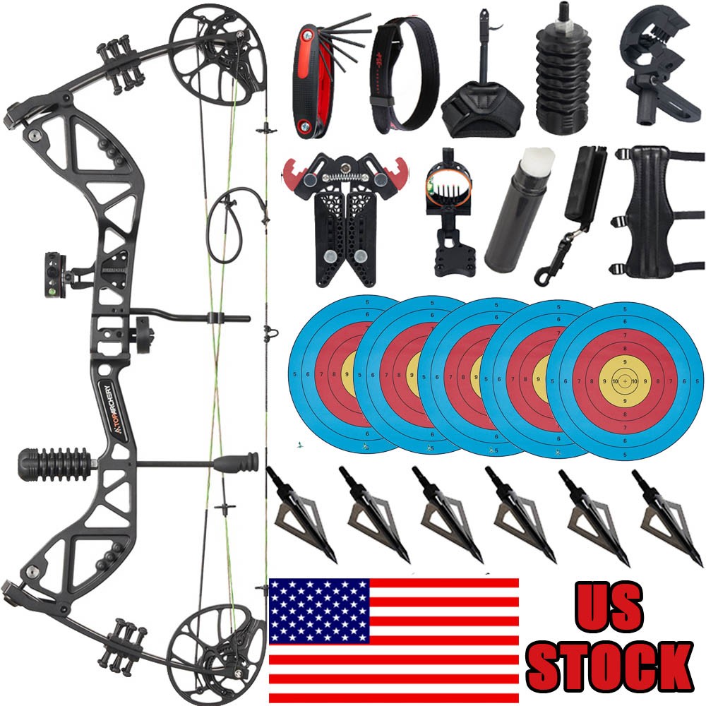 Adjustable 30-70lbs Compound Bow RH 310FPS for Adults Outdoor Hunting Target