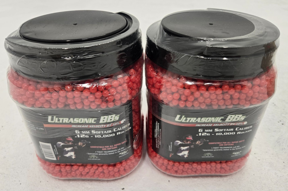 6mm Ultrasonic Air Soft RED High Velocity .12G BBs 20,000 Rounds CASE Softair