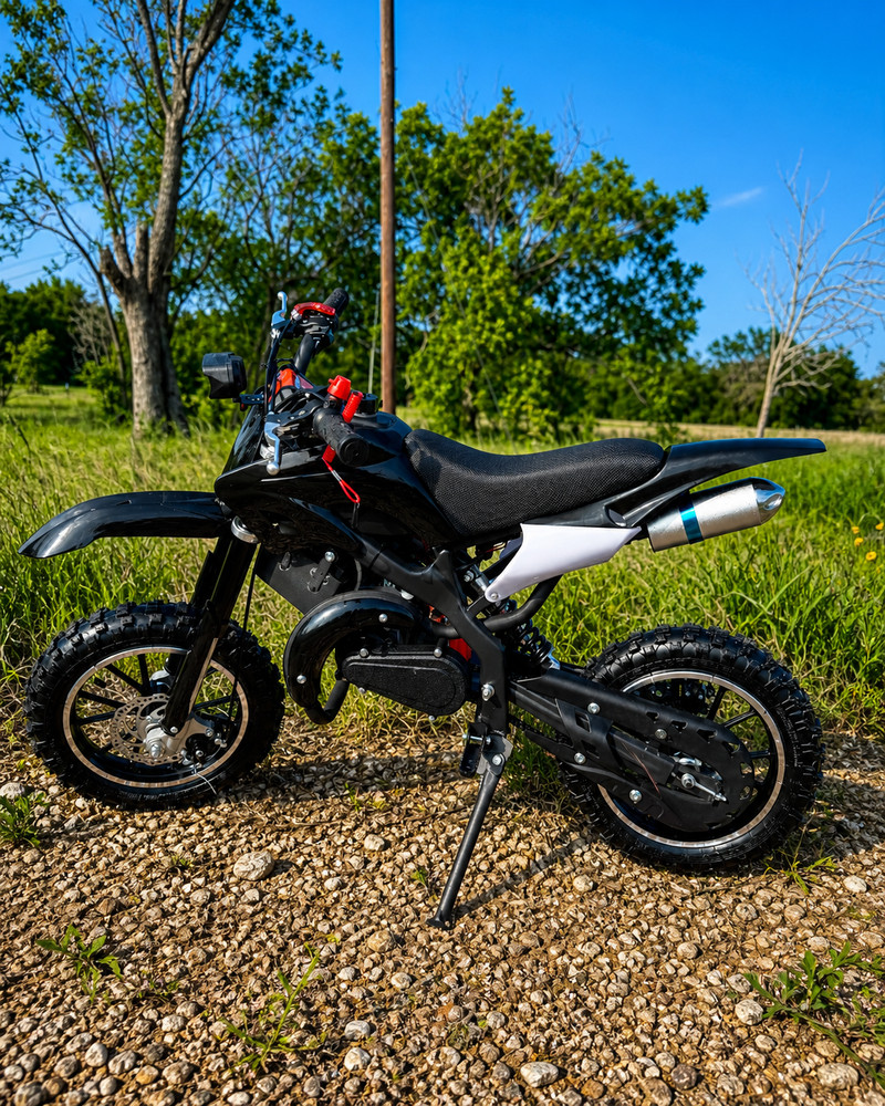 NEW 49cc 2-Stroke Electric Start X-Mudder Dirt Bike – Gas-Powered Headlight