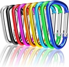 50/100x 2″/3″ Aluminum Carabiner D Shape Spring Clip Key Hook Keychain Buckle