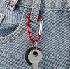 200 PCS Aluminum Carabiner D Shape Spring Clip Snap Key Hook Keychain Buckle