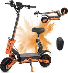 5600W 60V 27AH Foldable Electric Scooter Dual Motor 11in Off-Road Tire 50MPH0m