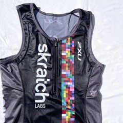 2XU Scratch Labs Tri Set Womens L XL Triathlon Tank Shorts Multicolor Gray Black