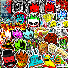 50pcs Waterproof Vinyl Skateboard Stickers for Water Bottles, Laptops, & Luggage