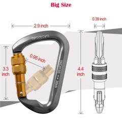 30KN Rock Climbing Carabiner Locking Clip Heavy Duty Tree Arborist Rappel Large