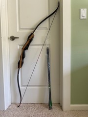 TIDEWE Recurve Bow and Arrow Set Wooden Takedown Recurve R-Handed (20 lbs)
