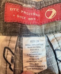 Mens Fort Bragg Shorts By Dye Precision, Olive/Black Camo, RipStop Cotton Sz 28