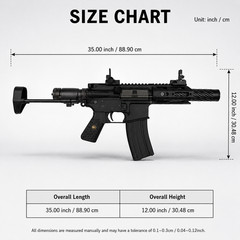 WE 6mmGBB Airsoft Rifle, Adjustable Hop-Up, Semi/Full Auto Modes, 320-350 FPS