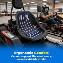 FOR Go Kart Large Size Seat Backrest Ergonomic Design Black ABS