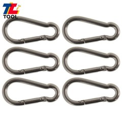 Set Of 6 264 Lbs 304 Stainless Steel Spring Snap Hook Carabiner Clips