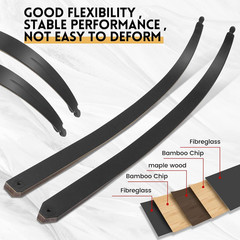 Black Hunter 60″ Takedown Recurve Bow – Bamboo Core for Archery & Hunting