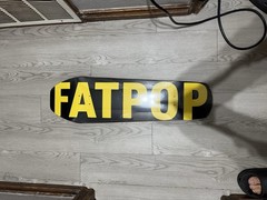 FATPOP Skateboard Deck Black/Yellow FATPOP Logo Graphic (Deck Only) coffin shape