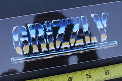 Grizzly Skateboard Grip Tape Chrome Silver Z65C Original Skateboarding STICKER