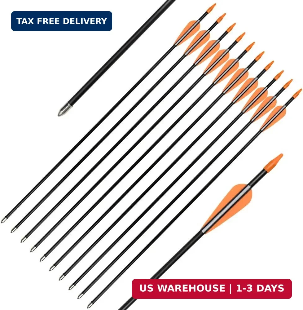 Archery Practice Fiberglass Arrows 24/26/28/30 Inch Target Shooting Safetyglass