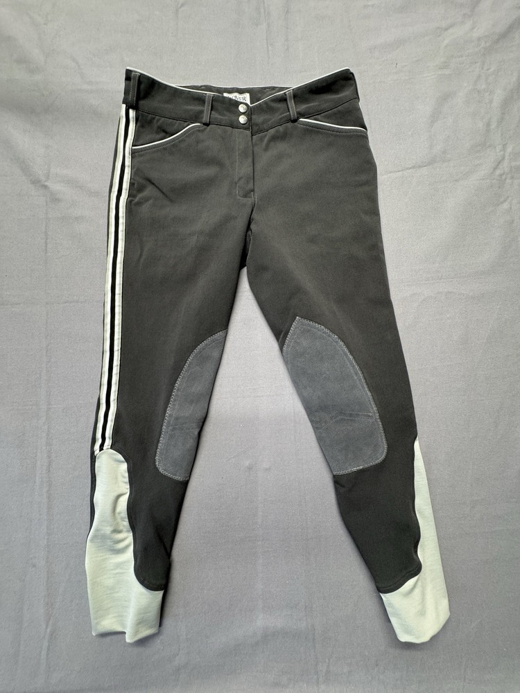 Dover Saddlery Riding Breeches Pants SZ 30 Equestrian Gray Green Stretch G44