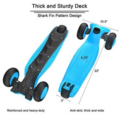 Allek Kick Scooter B03, Lean ‘N Glide 3-Wheeled Push Scooter with Extra Wide …