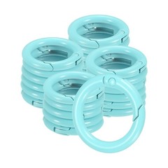 24-Pack Metal Spring O Rings, 5/8″ Zinc Alloy Keyring Buckle [Aquamarine Blue]