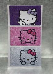 3 PACK HELLO KITTY PINK PURPLE SILVER Credit Debit Card Skin Cover Set Lot