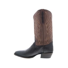 Tony Lama Ray 13″ Smooth Ostrich Round Toe Mens Black Cowboy Western Boots