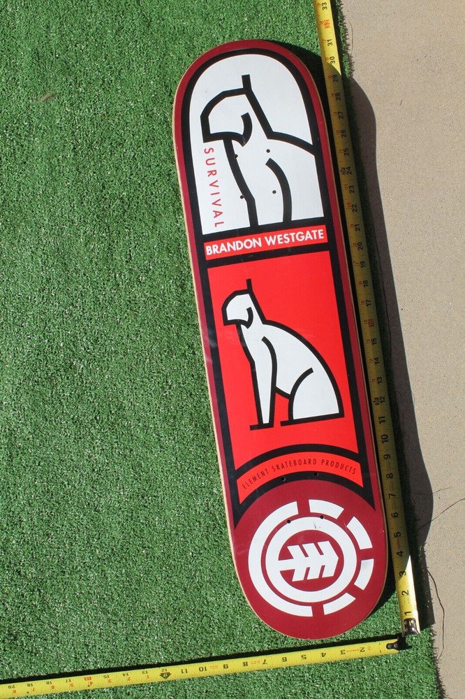 Element Brandon Westgate Dog Cat Pro Model Red 8x31in. Vintage SKATEBOARD DECK