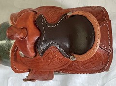 Vtg Lot of 5 Miniature Horse Saddles Cowboy Genuine Leather Cowgirl Mini Small B