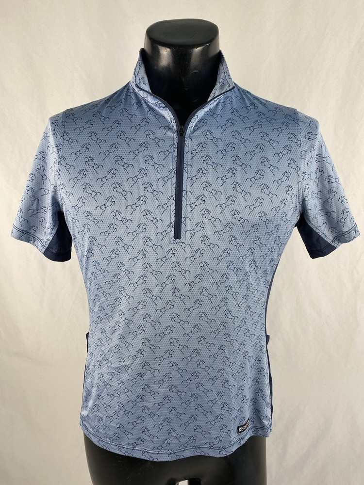 Kerrits Shirt Women Medium Aire Ice Fil Short Sleeve Print-S-Oxford Etched Horse