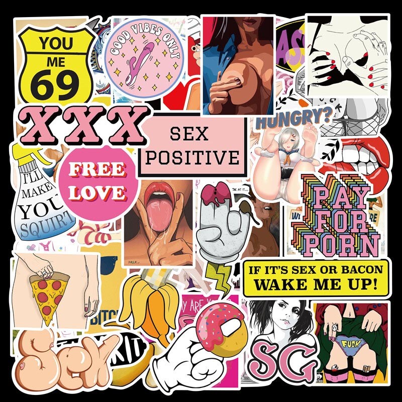 96Pcs Adult Stickers Bomb Skateboard Guitar Luggage Sexy Girls Decals Pack Lot