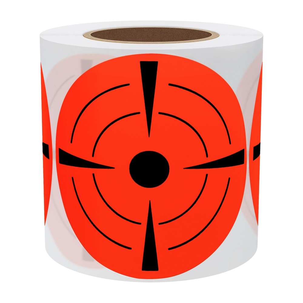 Hybsk Target Pasters 4 Inch Round Adhesive Shooting 4 inch, Fluorescent Red
