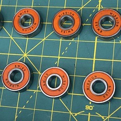 Mission Bearings [ 11 Swiss Orange + 5 Yellow ABEC 7 + 8 Axles ] Roller Hockey