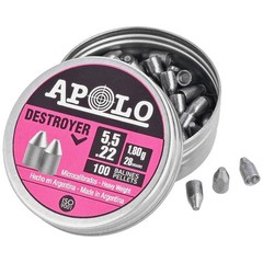 Apolo Destroyer Slug .22 Cal Air Gun Pellets .22 Caliber, 28 Grain, 100 Count
