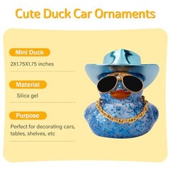 Car Rubber Duck, Dashboard Decorations Colorful Laser Laser Blink Dark Blue