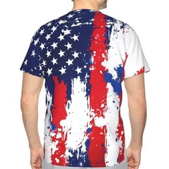 Pagaduan Mens Red Blue White Tie Dye Shirt Adult 4Th Of July Usa Flag Outfit