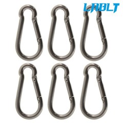 LABLT Stainless Steel 304 Spring Snap Hook Carabiner Clips 264 Lbs Set Of 6
