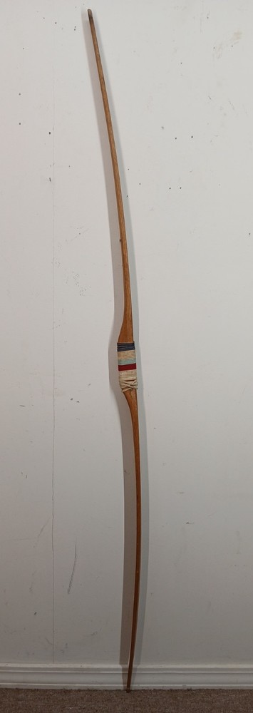 VERY OLD 60″ ENGLISH WOODEN LONGBOW HUNTING BOW 20 LB 25″ PULL FREE SHIPPING