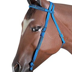 C-A311 Turquoise Horse Bridle Headstall Flat Braided Paracord Crystal Hilason