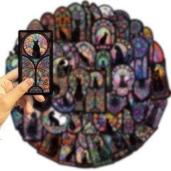 20PCS Mixed Gothic Medieval Astrology Tarot Black Cats Waterproof Vinyl Stickers