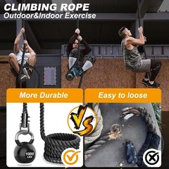 Climbing Rope 1.5 Inch Diameter 10/15 / 20/30 Feet Length Gym Climbing Rope for